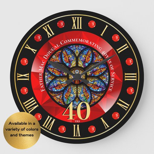 Ordination Anniversary Personalized Priest 40th Large Clock