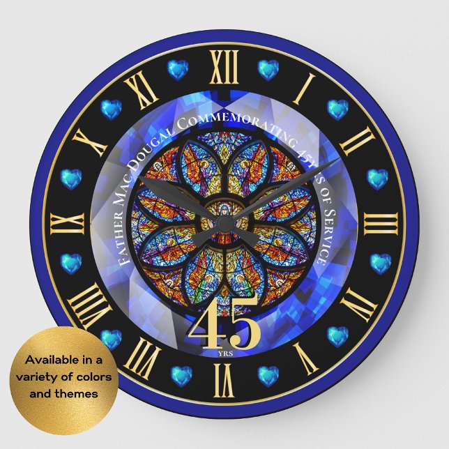 Ordination Anniversary Personalized Priest 45th Large Clock (Creator Uploaded)
