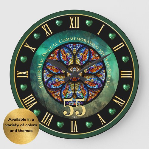 Ordination Anniversary Personalized Priest 55th Large Clock