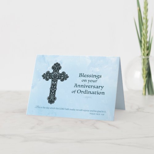 Ordination Anniversary Priest Ornate Cross Card