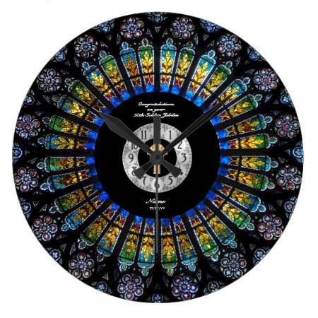 Ordination Anniversary Stained Glass - ANY CLERGY Large Clock