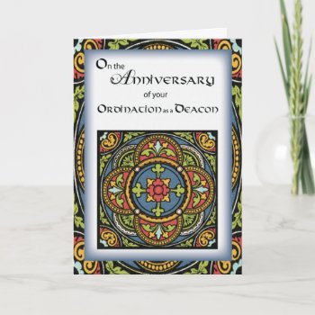 Ordination Anniversary To Deacon Cross In Colors Card by sandrarosecreations at Zazzle