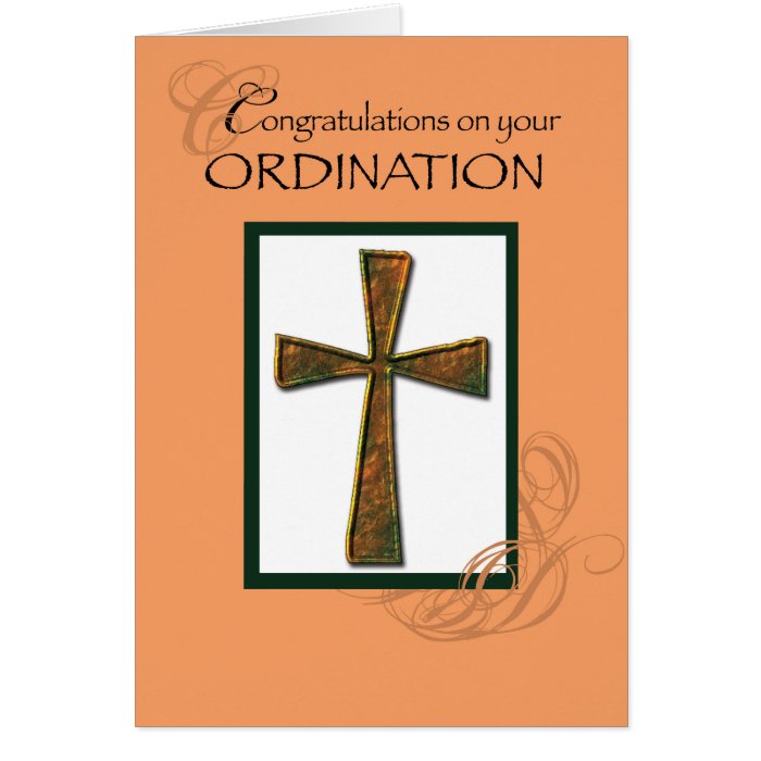 Ordination Congratulations Metallic Cross Card | Zazzle