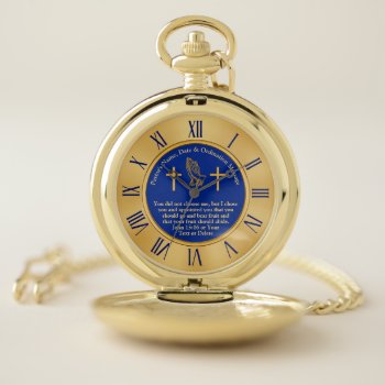 Ordination Gifts For Pastors  Personalized Pocket Watch by LittleLindaPinda at Zazzle