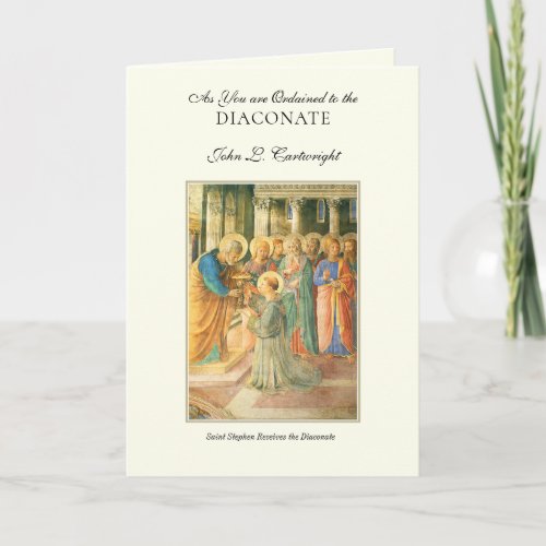Ordination to Diaconate Deacon Religious Catholic Card