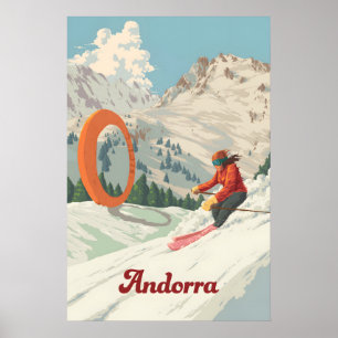 Ordino Arcalis Andorra Ski Resort Travel Poster