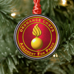 Ordnance Corps Christmas Metal Ornament