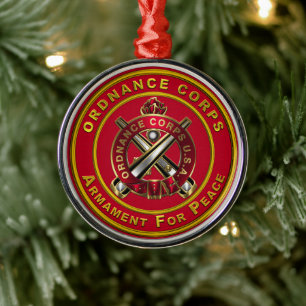 Ordnance Corps Christmas Metal Ornament
