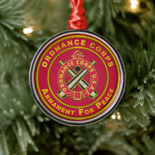 Ordnance Corps Christmas Metal Ornament