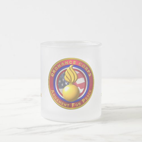 Ordnance Corps  Frosted Glass Coffee Mug