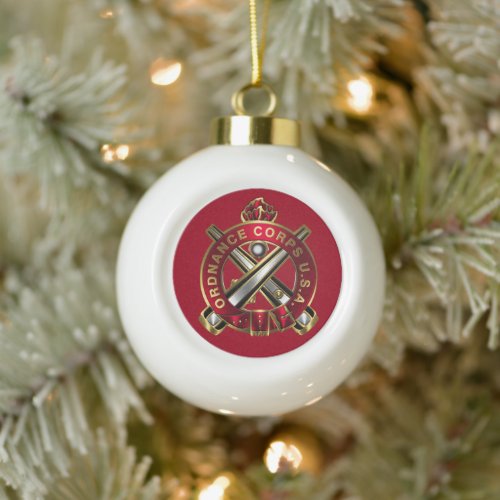 Ordnance Corps Regimental Crest Ceramic Ball Christmas Ornament