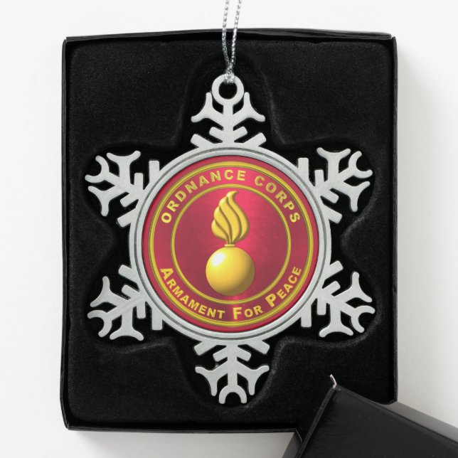 Ordnance Corps  Snowflake Pewter Christmas Ornament (Box)