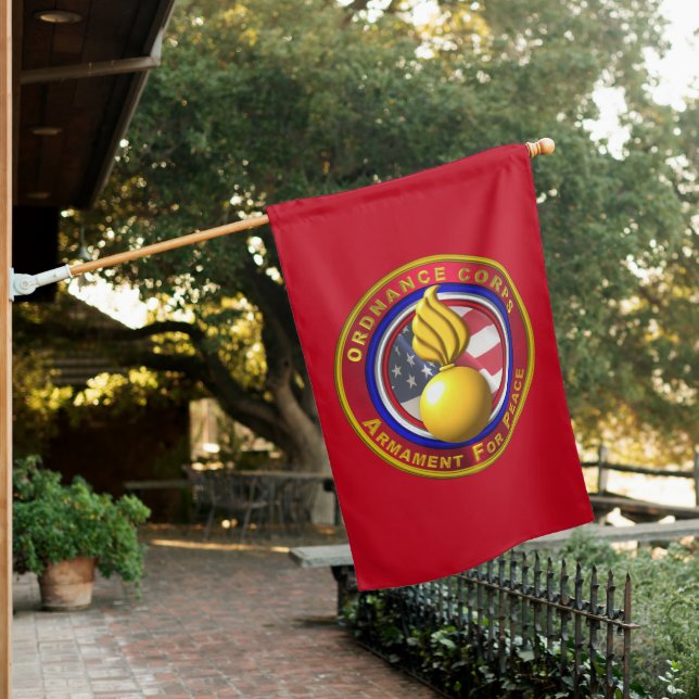 Ordnance Corps Veteran  House Flag (In SItu)