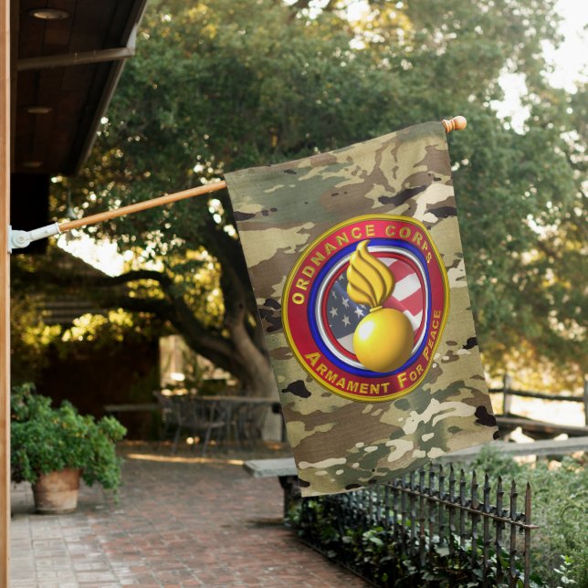 Ordnance Corps Veteran  House Flag (In SItu)
