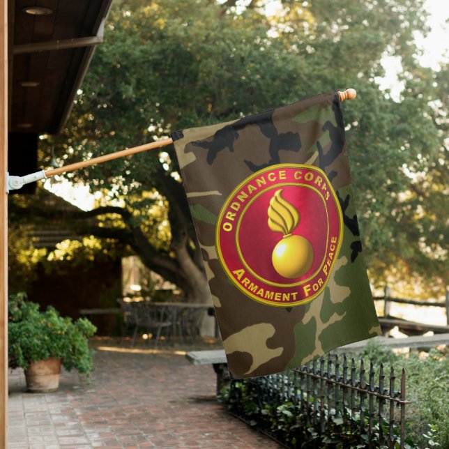 Ordnance Corps Veteran  House Flag (In SItu)