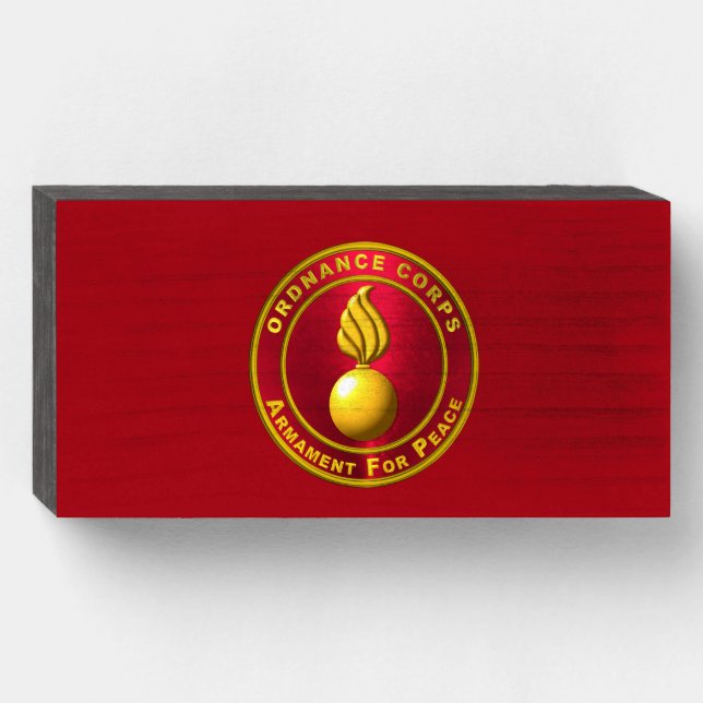 Ordnance Corps Veteran Wooden Box Sign (Front Horizontal)