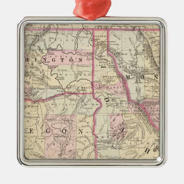 Ore, Wash, Ida, Mont Metal Ornament (Front)