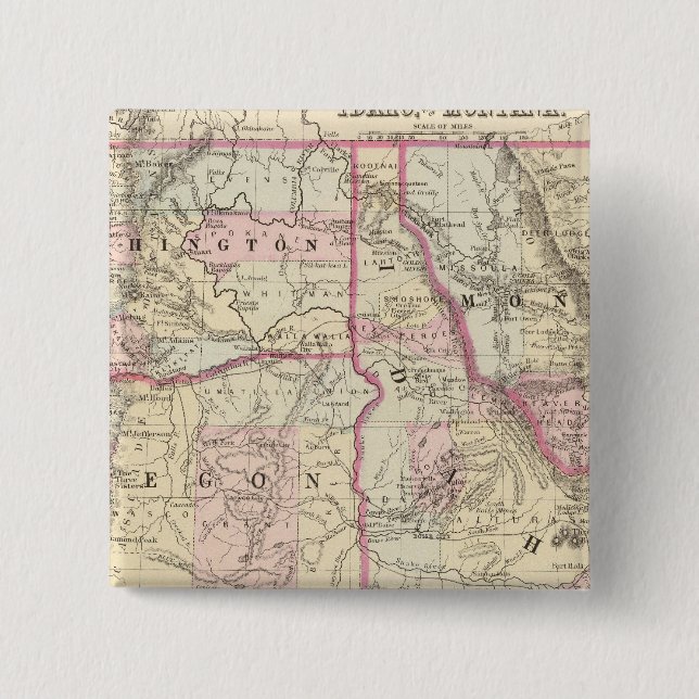 Ore, Wash, Ida, Mont Pinback Button (Front)