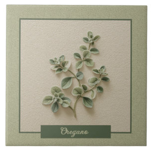 Oregano Herb Kitchen Decor Faux Relief Ceramic Tile