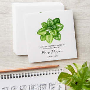 Oregano Memorial Funeral Seed Envelope