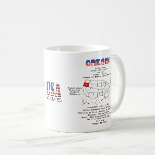 Oregon American state on a map and useful info Coffee Mug