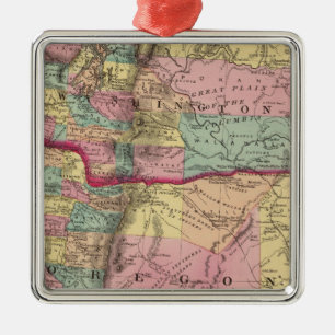 Oregon and Washington Territory Metal Ornament