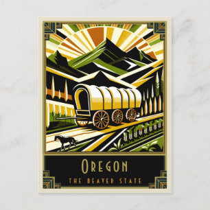 Oregon   Art Deco Postcard