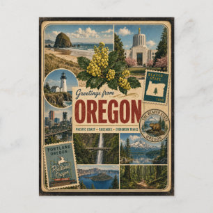 Oregon Authentic Vintage Style Postcard