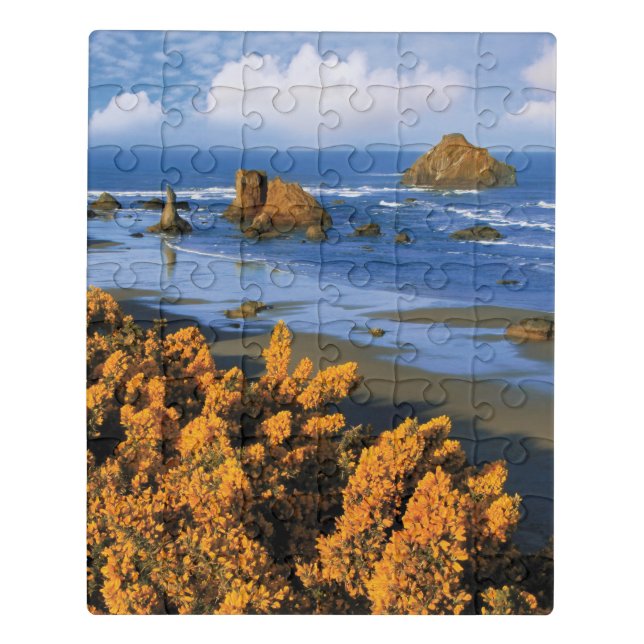 Oregon Beach View In Bandon Jigsaw Puzzle (Puzzle Vertical)