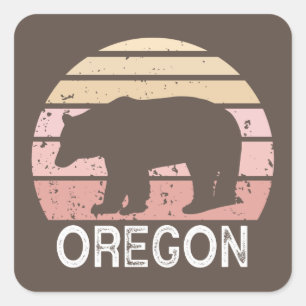 Oregon Bear Square Sticker