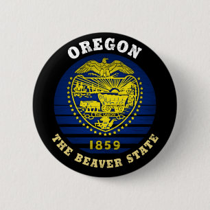 OREGON BEAVER STATE FLAG BUTTON