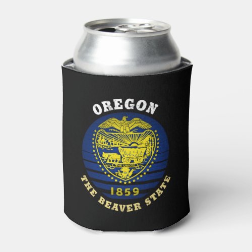 OREGON BEAVER STATE FLAG  CAN COOLER