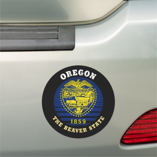 OREGON BEAVER STATE FLAG CAR MAGNET