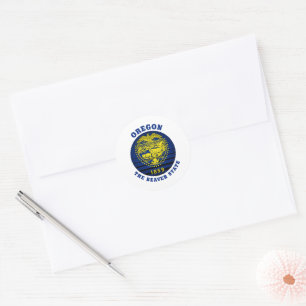OREGON BEAVER STATE FLAG CLASSIC ROUND STICKER