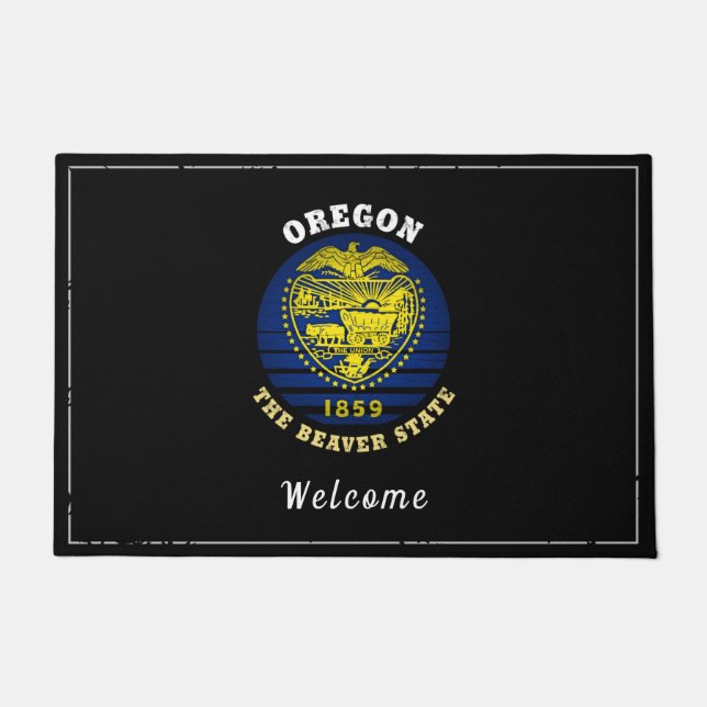 OREGON BEAVER STATE FLAG DOORMAT (Front)