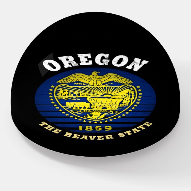 OREGON BEAVER STATE FLAG PAPERWEIGHT (Angled)
