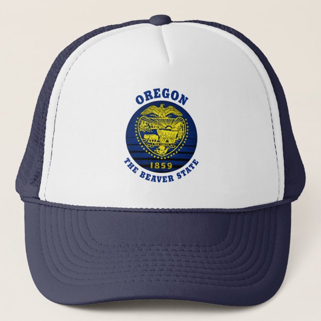 OREGON BEAVER STATE FLAG TRUCKER HAT (Front)