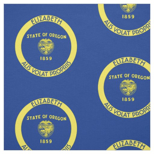 Oregon Beaver State Personalized Flag Fabric