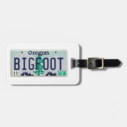 Oregon Bigfoot License Plate Luggage Tag