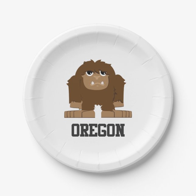 Oregon Bigfoot Paper Plates (Front)