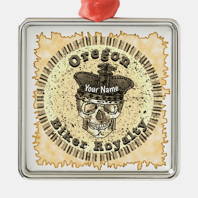 Oregon Biker  Metal Ornament (Front)