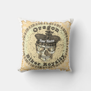 Oregon Biker Throw Pillow