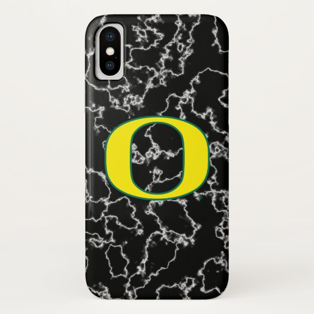 Oregon | Black Marble Pattern Case-Mate iPhone Case (Back)