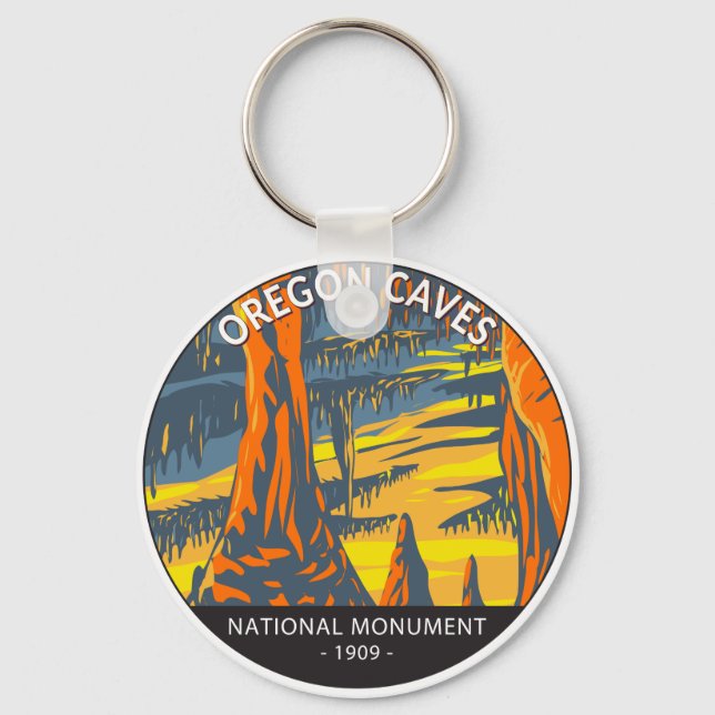 Oregon Caves National Monument Oregon Circle  Keychain (Front)