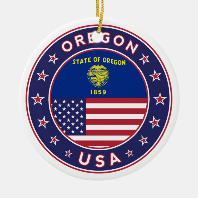 Oregon Ceramic Ornament (Front)
