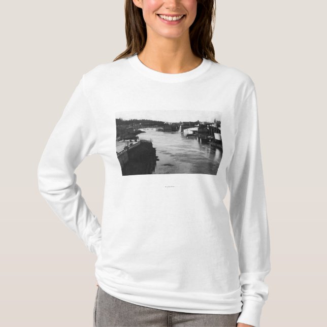 Oregon City, OR Willamette Falls and Paper Mills T-Shirt (Front)
