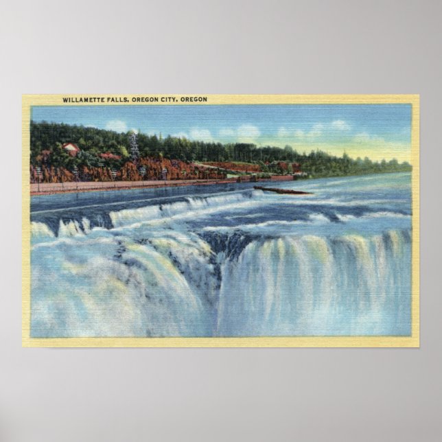 Oregon City, ORWillamette Falls ViewCity, OR Poster (Front)