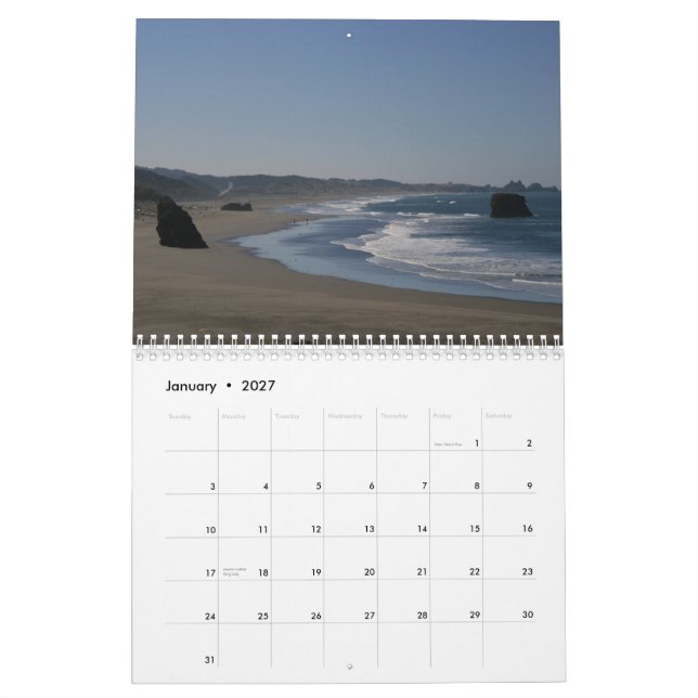 Oregon Coast 2012 Calendar (Jan 2027)