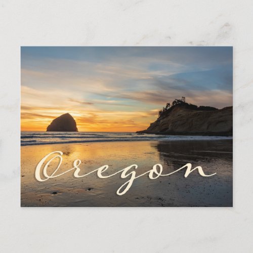 Oregon Coast Cape Kiwanda Sunset Souvenir Postcard