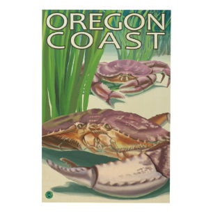 Oregon Coast Crab Wood Wall Decor